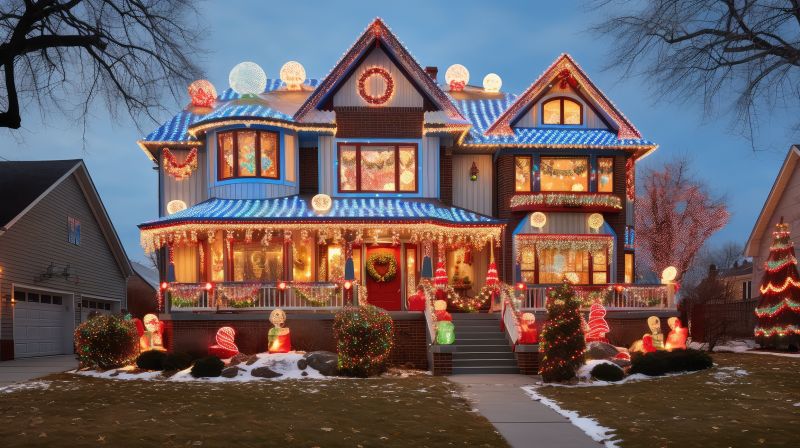 Christmas Lights Hanging in Roswell, GA