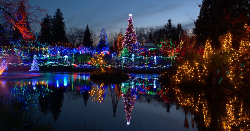 Holiday Lights Hanging in Roswell, GA